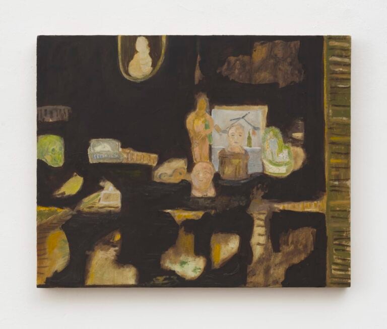 Beatrice Meoni, Passacaglia degli oggetti, 2024, olio su tavola, cm. 40 x 50. Courtesy of the artist & z2o Sara Zanin