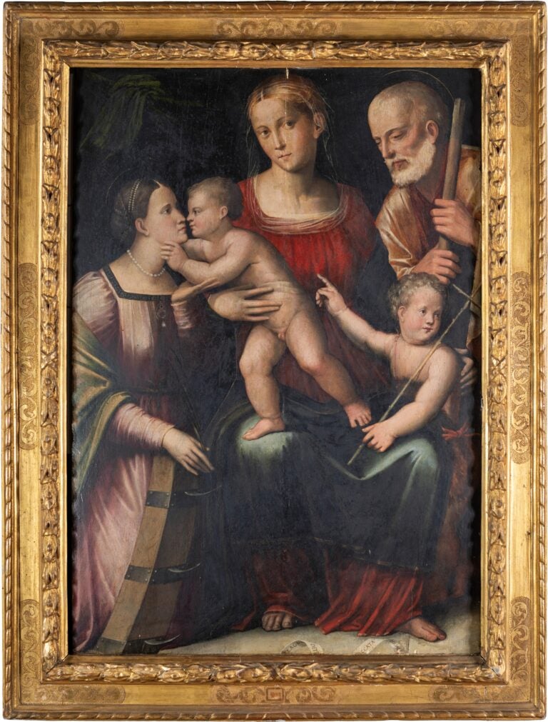 Giacomo Francia, Sacra Famiglia con Santa Caterina d’Alessandria e San Giovannino. Courtesy Casa d’Aste Arcadia