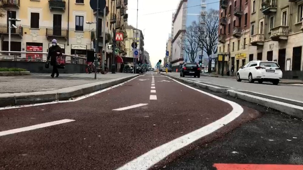 La pista ciclabile di Via Nizza