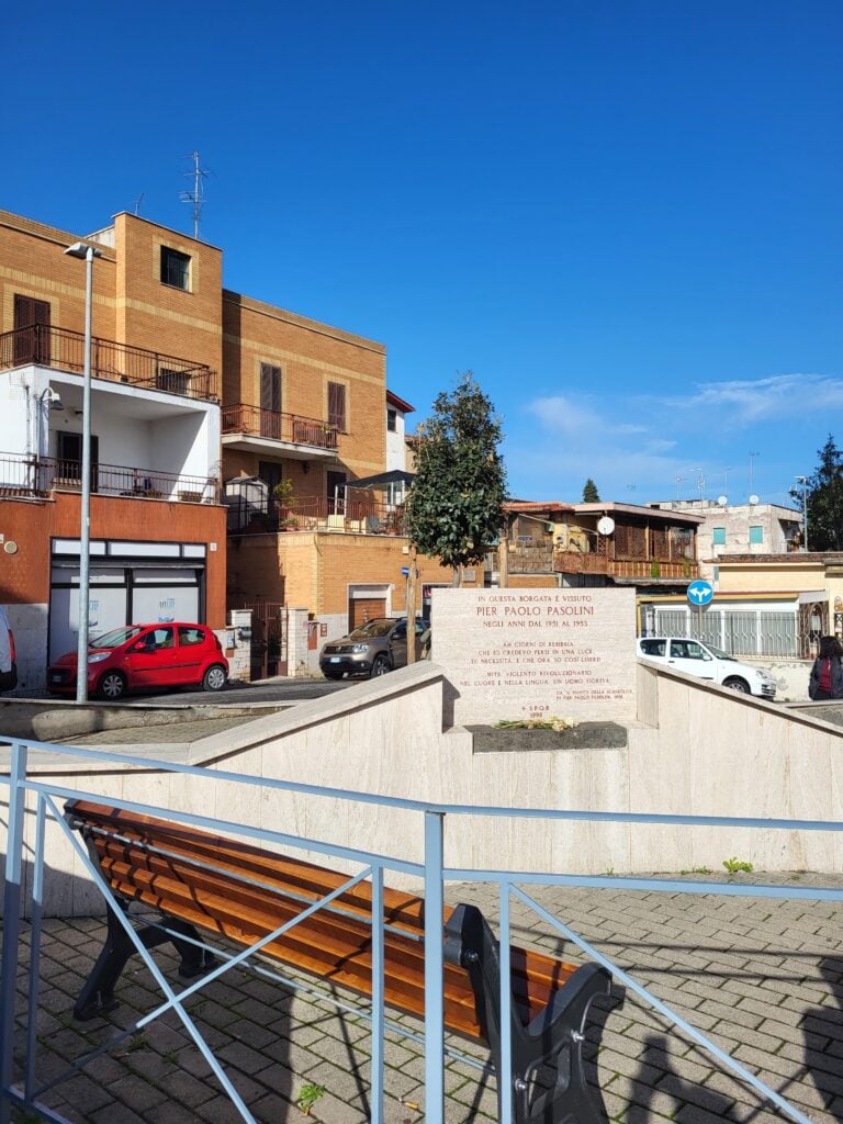 La targa per Pasolini a Rebibbia