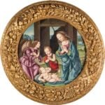 Lorenzo di Credi, Bottega di, Madonna in adorazione del Bambino con San Giovannino e un angelo. Courtesy Casa d’Aste Arcadia