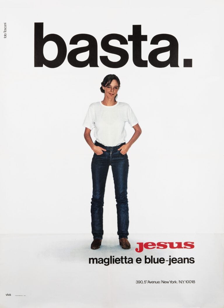 Oliviero Toscani, Jesus Jeans - Maglietta e blue-jeans. Basta, 1972. Collezione privata. Courtesy of BasicNet S.p.A. Jesus® Jeans© OLIVIEROTOSCANISTUDIO