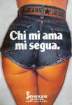 Oliviero Toscani, Jesus Jeans original american fabric - Chi mi ama mi segua, 1973. Collezione privata. Courtesy of BasicNet S.p.A. Jesus® Jeans © OLIVIEROTOSCANISTUDIO