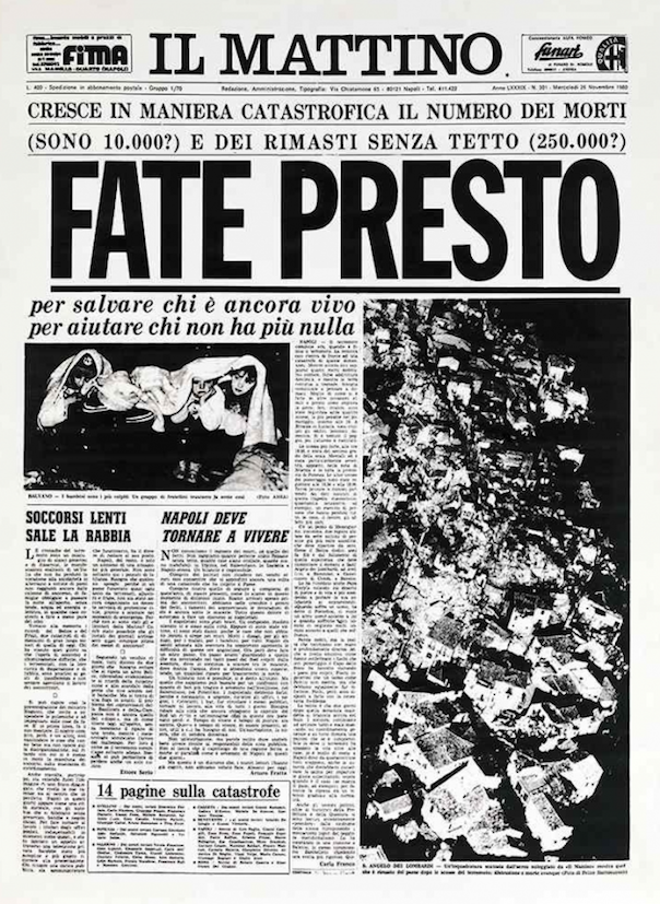 Tratto da Il Mattino, Fate Presto,26 Novembre, 1980