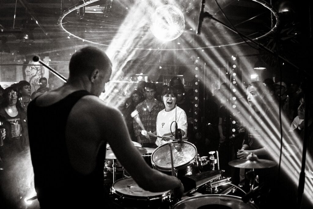 Valentina Magaletti and Dan Johnson at En Masse, Strange Brew, Bristol, November 2023. Photo credit: Simon Holliday