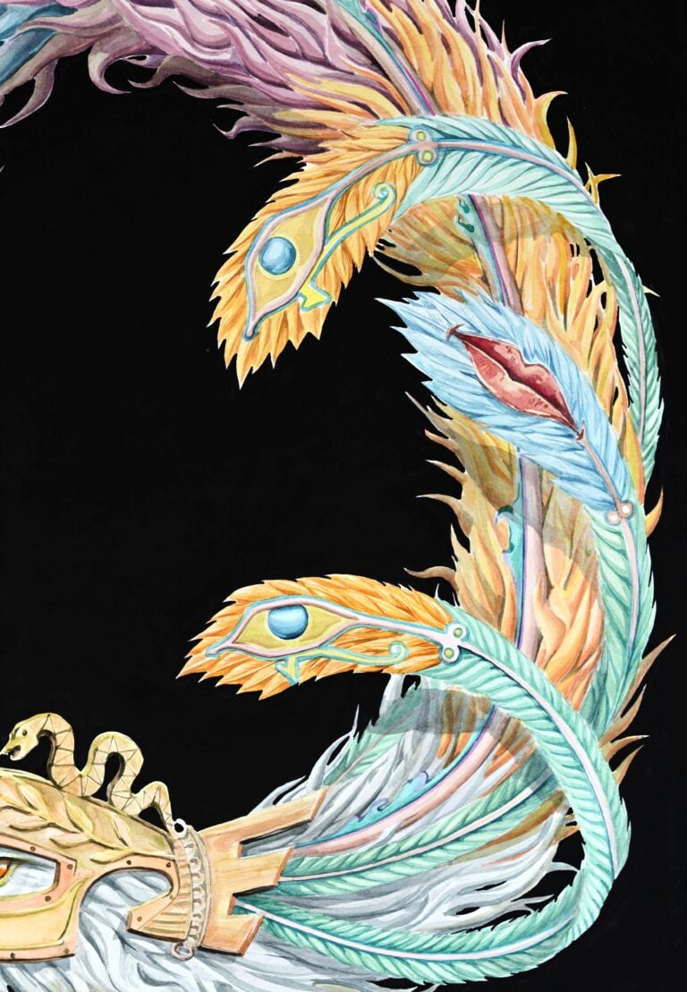 Eugenio Tibaldi, Dipinto preparatorio per BENU, particolare. Photo Lorenzo Morandi