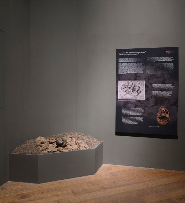 Installation view LABORATORIO NEANDERTHAL. Le scoperte di Grotta Guattari. MUCIV-Museo delle Civilt&agrave;, Roma. Foto Giorgio Benni