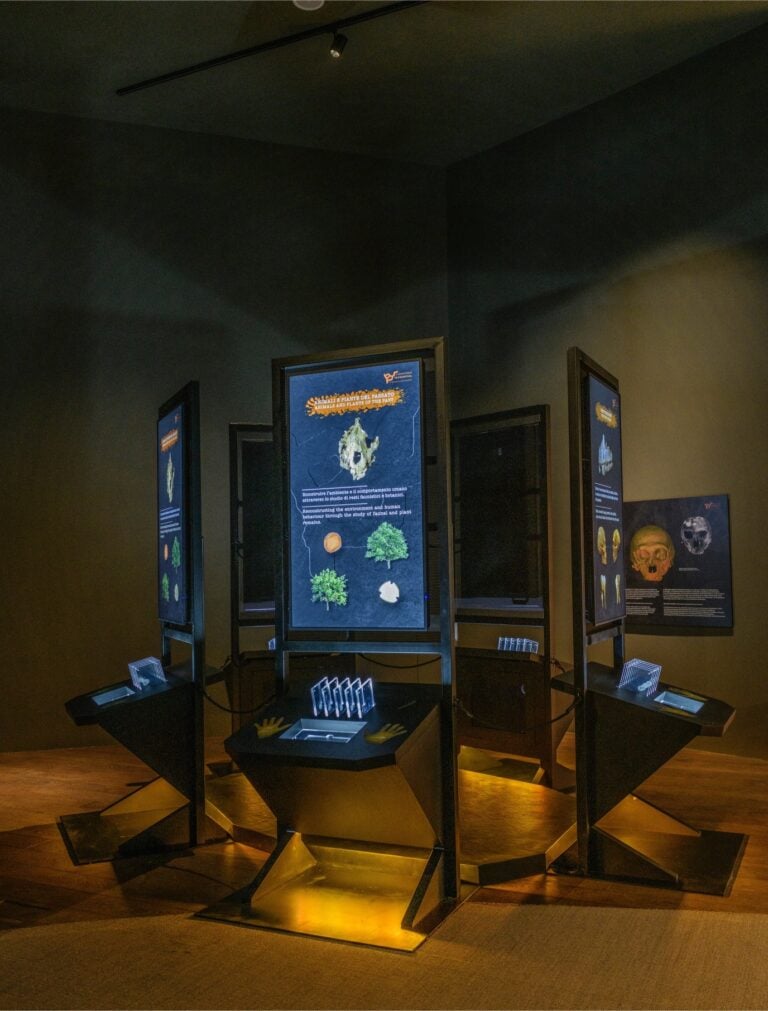 Installation view LABORATORIO NEANDERTHAL. Le scoperte di Grotta Guattari. MUCIV-Museo delle Civilt&agrave;, Roma. Foto Giorgio Benni