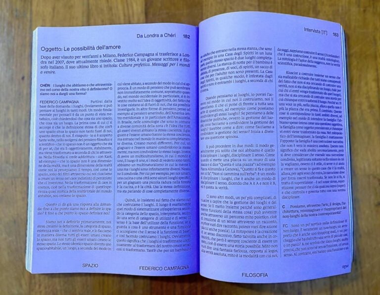 Interni del magazine "Chéri": intervista al filosofo Federico Campagna