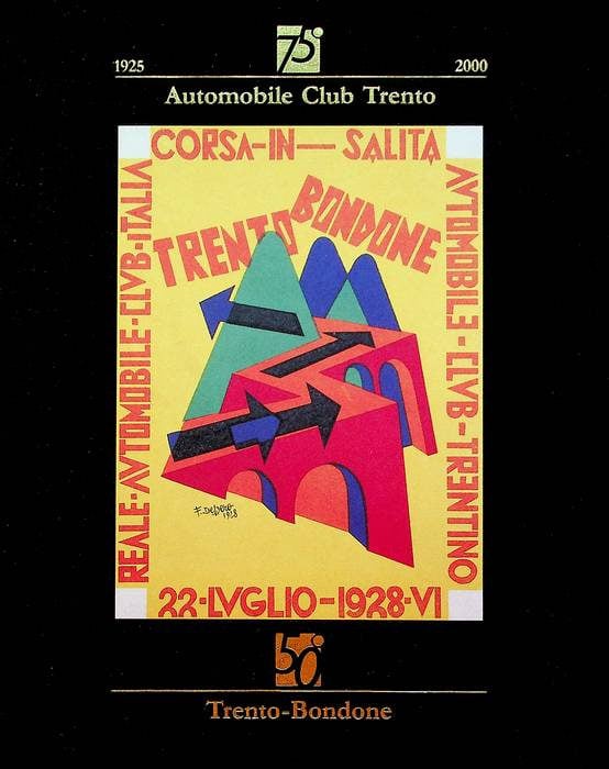 Kunst Merano Arte, Copertina per opuscolo della corsa in salita Trento-Bondone, 1928