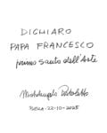 Michelangelo Pistoletto dichiara Papa Francesco primo "santo dell'arte"