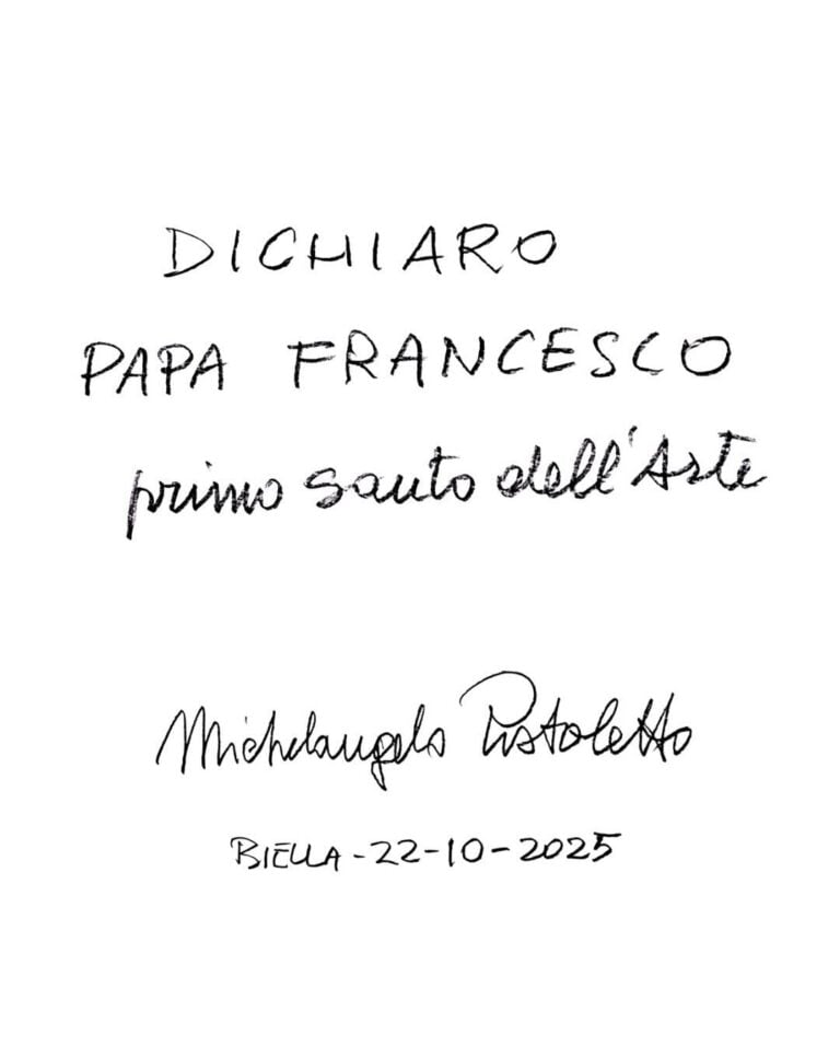 Michelangelo Pistoletto dichiara Papa Francesco primo "santo dell'arte"