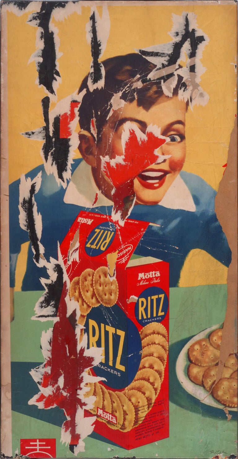 Mimmo Rotella RITZ, 1963 D&eacute;collage su tela 113,5 x 58,5 cm Fondazione Mimmo Rotella