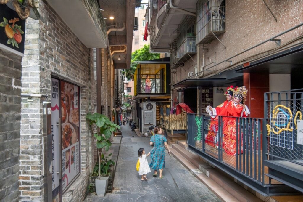 MAXXI Geopolitica. Arcity Office, Six Bricolage Houses, U1 Platform Market, Nantou Ancient City in Shenzhen, photo by Bai Yu