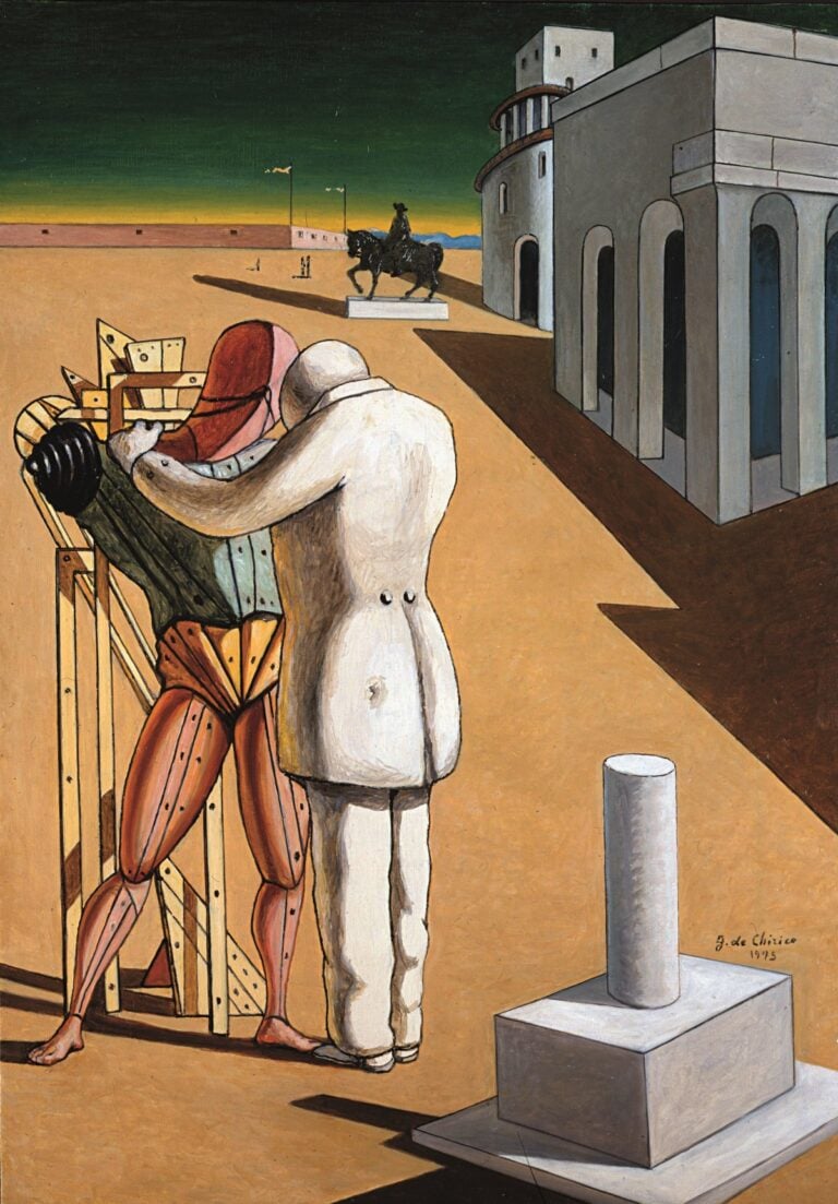 Giorgio de Chirico, Piazza d'Italia con statua di Cavour, 1974, Fondazione Giorgio e Isa de Chirico, Roma © Giorgio de Chirico, by SIAE 2025