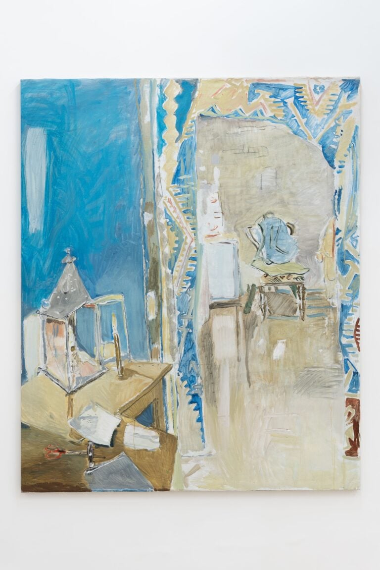 Giulio Catelli, La lanterna e l&rsquo;ingresso, olio su tela, 140x115cm, 2025, Courtesy Richter Fine Art, Roma, Ph. Credit Eleonora Cerri Pecorella