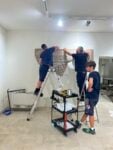Lavori in corso per il fissaggio in sicurezza delle lastre di mosaico paleocristiane