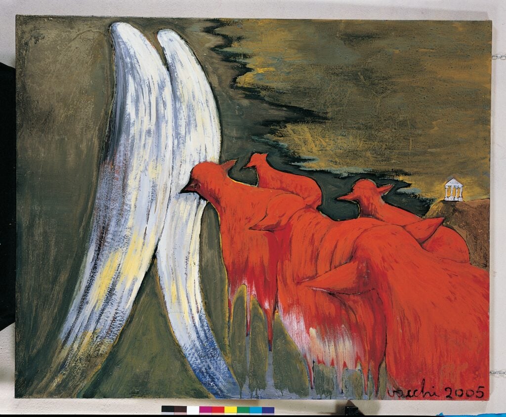 Iter itineris secondo, 2005, smalto su tela, Courtesy Fondazione Vacchi