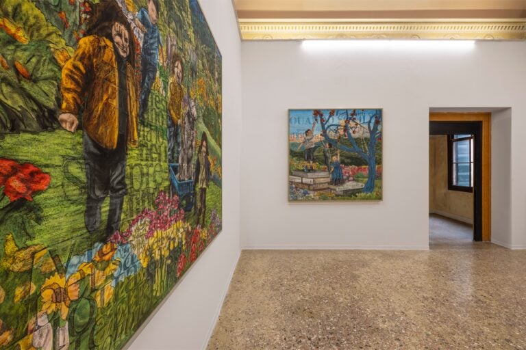 La mostra di Andrea Mastrovito, Quando il cielo finisce, nella nuova sede di Galleria Michela Rizzo a Palazzo Palumbo Fossati a Venezia