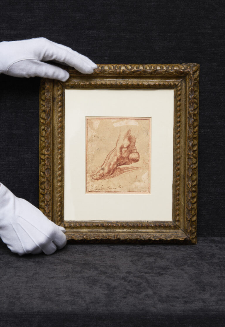 Michelangelo Buonarroti, Study for a foot of the Libyan Sibyl. Courtesy Christie's Images Ltd.