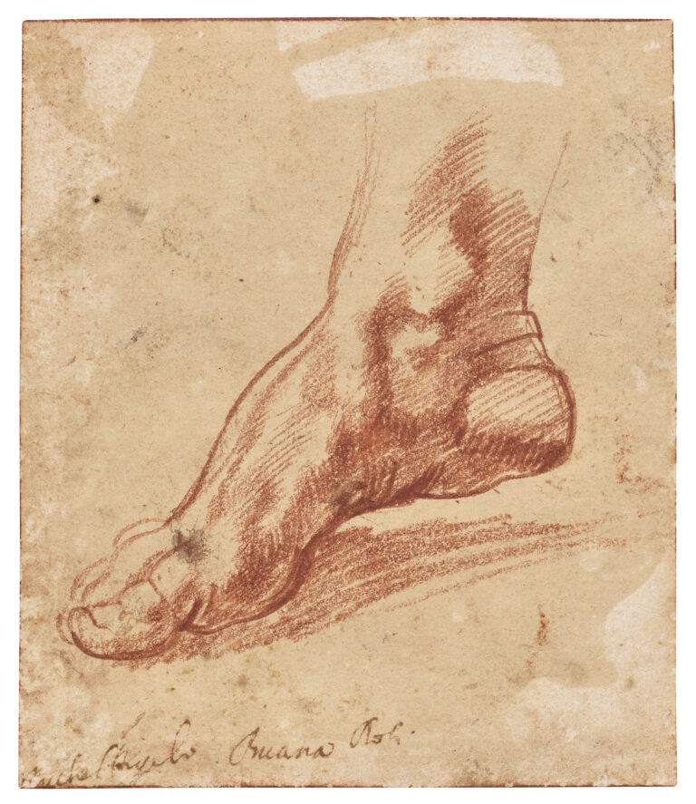 Michelangelo Buonarroti, Study for a foot of the Libyan Sibyl. Courtesy Christie's Images Ltd.