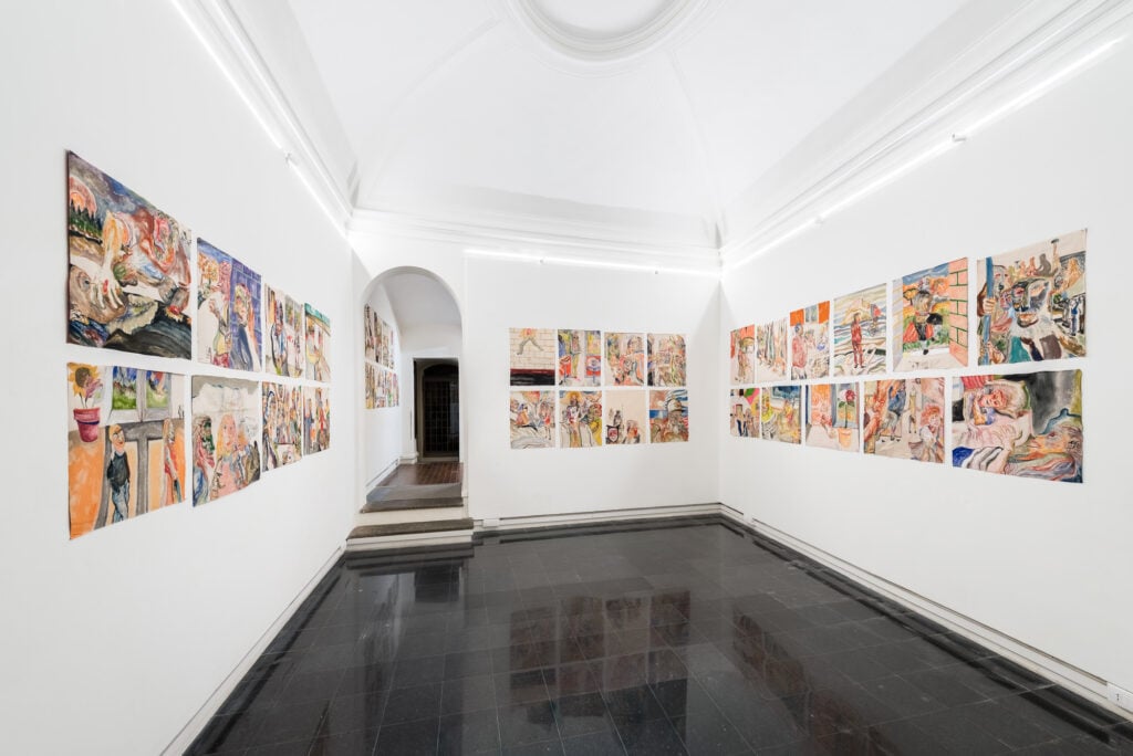 Pier Paolo Perilli "I quadrucci" Installation view, Galleria Eugenia Delfini Roma