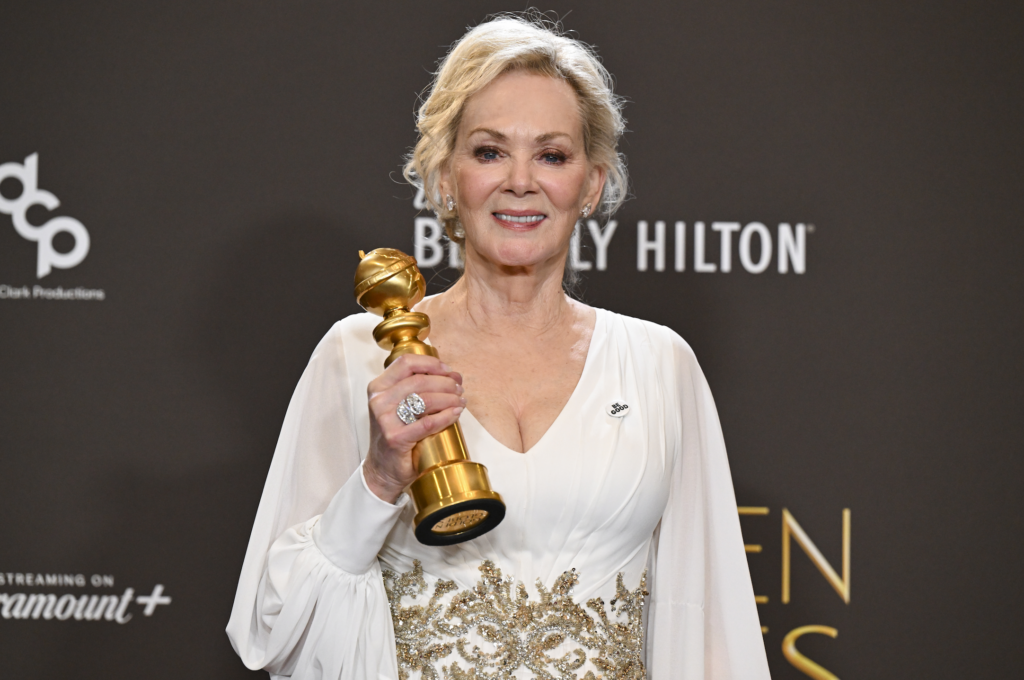 Jean Smart wins the Golden Globe for female actor in a musical or comedy series for "Hacks" at the
83rd Annual Golden Globes held at The Beverly Hilton on January 11, 2026 in Beverly Hills,
California. Credit "Courtesy of Dick Clark Productions"