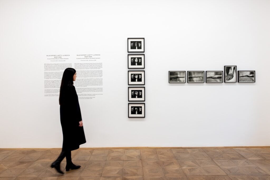 Valie Export e Ketty La Rocca, Body sign, installation view at Ropac, Milano, 2025. Photo Roberto Marossi