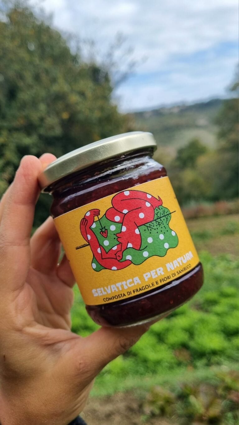 Luchadora (Alessandra Marianelli) per Matilde Coltiva. Composta di fragole e fiori di sambuco