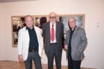 Franco Vaccari, Emilio Mazzoli, Nanni Balestrini in occasione della mostra Diramazioni, Galleria Mazzoli, Modena, 2010. Courtesy Galleria Mazzoli, Modena. Ph. Rolando Paolo Guerzoni