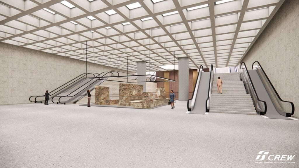 La metro C in piazza Pia a Roma. Render