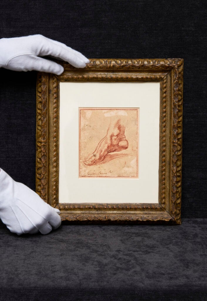 Michelangelo Buonarroti, Study for a foot of the Libyan Sibyl. Courtesy Christie's Images Ltd.