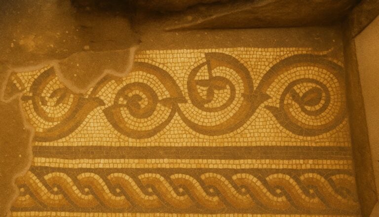 Portico dell'Atleta, Catania. frammento di pavimento musivo