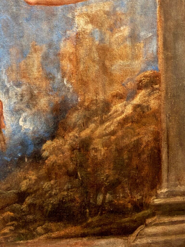 Tiziano, Annunciazione, 1557, dettaglio