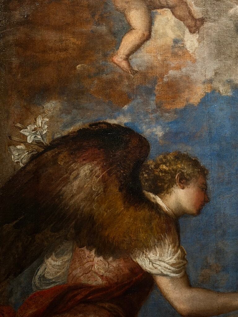 Tiziano, Annunciazione, 1557, dettaglio