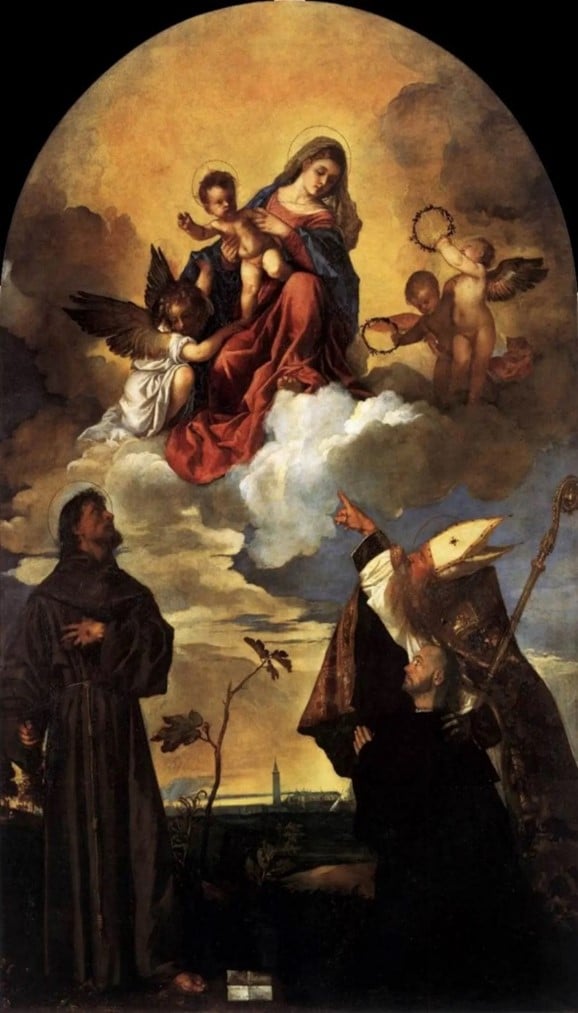 Tiziano, Pala Gozzi o Apparizione della Vergine, Pinacoteca civica Francesco Podesti ad Ancona, 1520