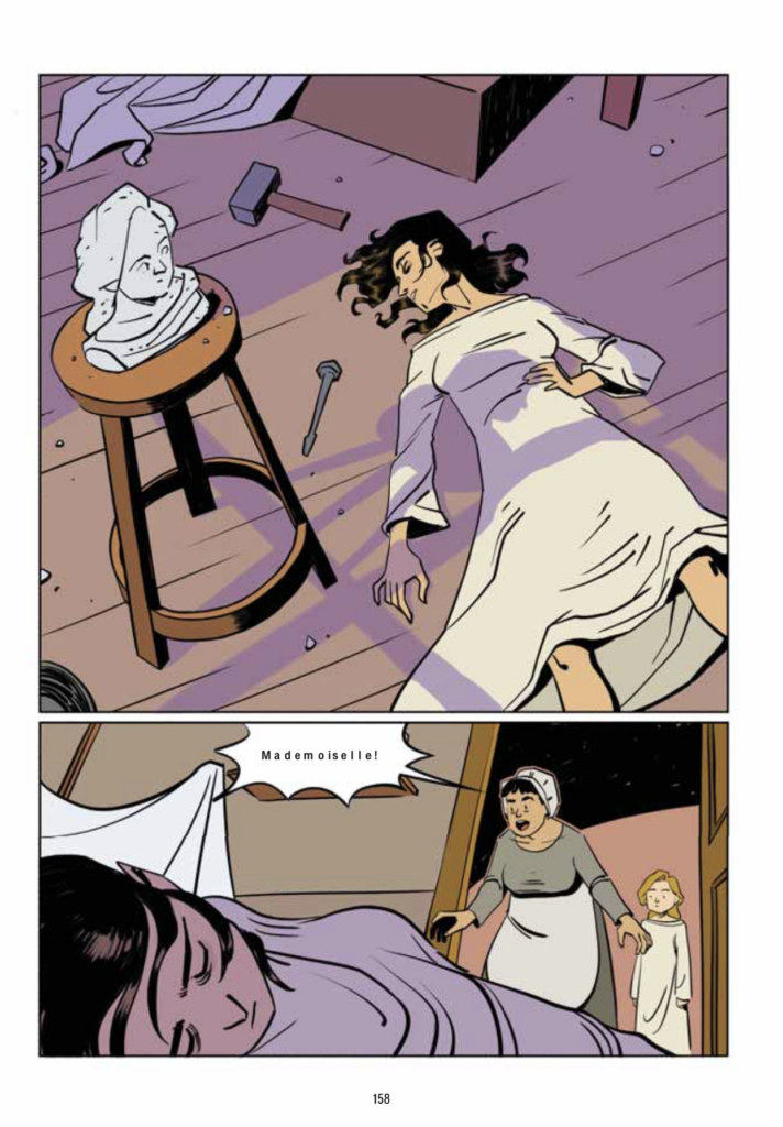 Una tavola tratta da &ldquo;Troppo libera. L&rsquo;arte, l&rsquo;amore, la lotta di Camille Claudel&rdquo; (Tunu&eacute;, 2026)