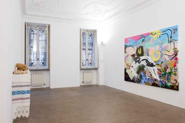 Victoria Stoian, Cel mai iubit dintre pămȃnteni, 2026, particolare della mostra &copy; ph Nadia Pugliese