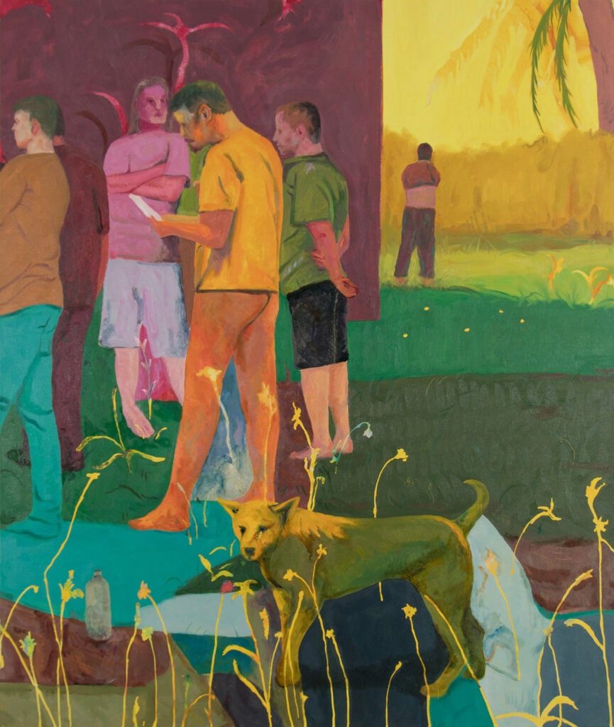 Giuseppe Gallace, La lettera, 2025, tecnica mista su tela, 120 x 100 cm