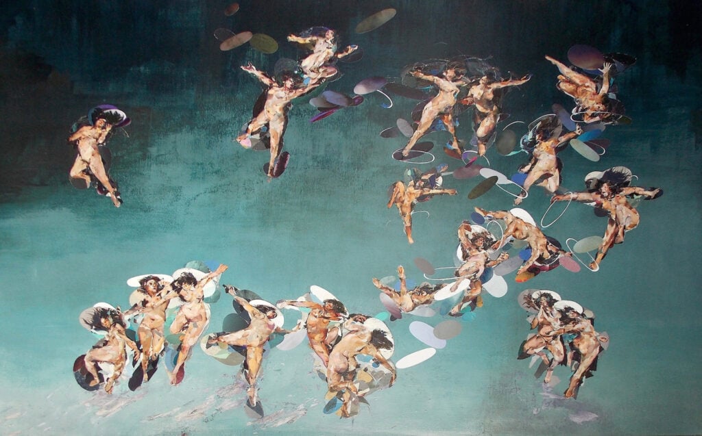 Silvia Beltrami, Pregiudizio universale, 2013, collage su faesite, 216 x 141 cm