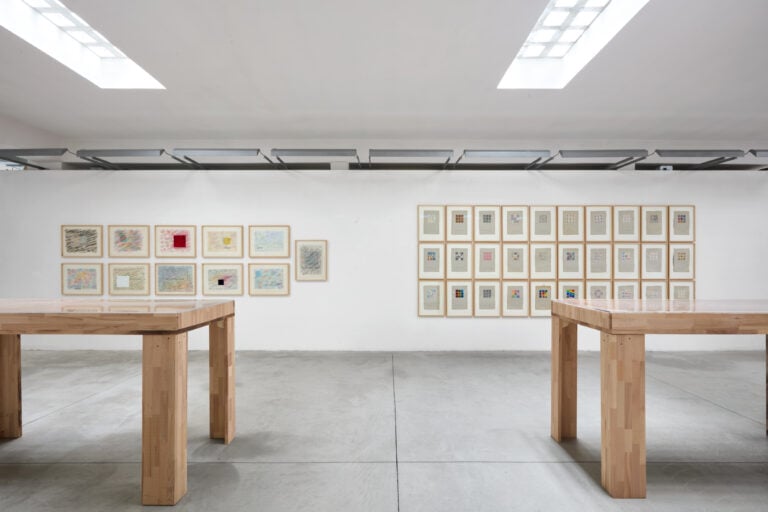 Installation view &ldquo;Nanni Balestrini. La rivolta illustrata&rdquo;, 17 gennaio - 17 aprile 2026, Frittelli arte contemporanea, Firenze. Photo credits: Fabrizio Farroni - Alto //Piano Studio. Courtesy Frittelli arte contemporanea, Firenze