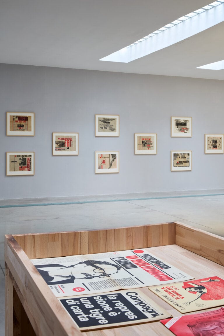 Installation view &ldquo;Nanni Balestrini. La rivolta illustrata&rdquo;, 17 gennaio - 17 aprile 2026, Frittelli arte contemporanea, Firenze. Photo credits: Fabrizio Farroni - Alto //Piano Studio. Courtesy Frittelli arte contemporanea, Firenze