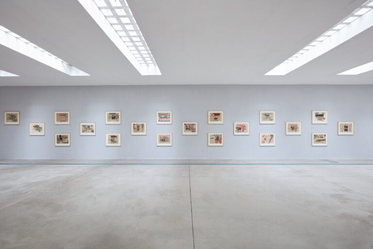 Installation view &ldquo;Nanni Balestrini. La rivolta illustrata&rdquo;, 17 gennaio - 17 aprile 2026, Frittelli arte contemporanea, Firenze. Photo credits: Fabrizio Farroni - Alto //Piano Studio. Courtesy Frittelli arte contemporanea, Firenze