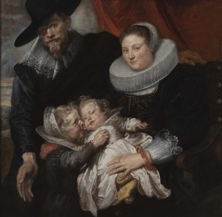 Anton van Dyck, Ritratto di una famiglia, forse Cornelis de Vos, la moglie Susanna Cock e i figli maggiori Magdalena e Jan-Baptist, 1619 &ndash; 1620 ca., olio su tela, Lisbona, The Gaudium Magnum Foundation