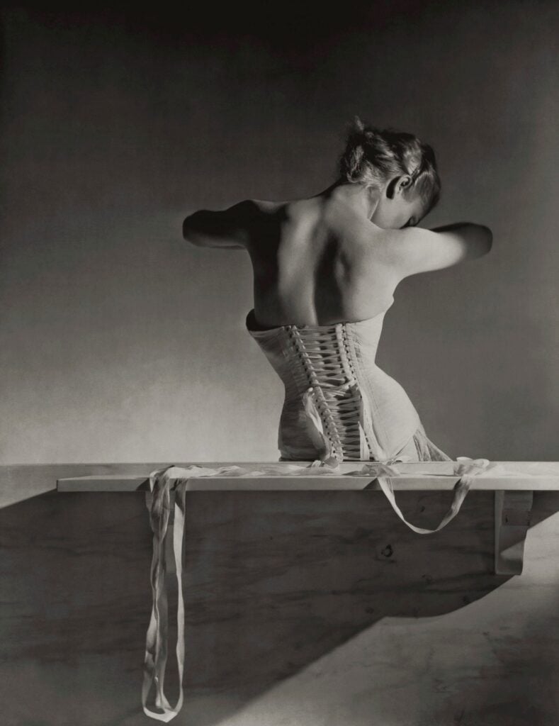 Horst P. Horst. Madame Bernon, corset by Detolle for Mainbocher, 1939 - Vogue