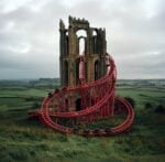 Phillip Toledano, A giant red complicated rollercoaster with people, 2025