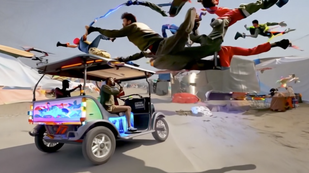 Hito Steyerl Mechanical Kurds, 2025 
Single-channel HD video installation (color, sound) 
Duration: 13 min 
Courtesy the artist, Andrew Kreps Gallery, New York and Esther Schipper, Berlin/Paris/Seoul 
Stills &copy; the artist 
&copy; The artist / VG Bild-Kunst, Bonn 2026
