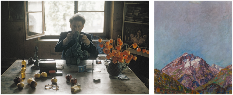 Studio Stampa e Monte, Alberto Giacometti, foto di Ernst Scheidegger, alla mostra Alberto Giacometti. Faces and Landscapes of Home", curated by Tobia Bezzola, at Hauser & Wirth St. Moritz. &copy; Succession Alberto Giacometti / 2025, ProLitteris, Zurich. Photo: Jon Etter