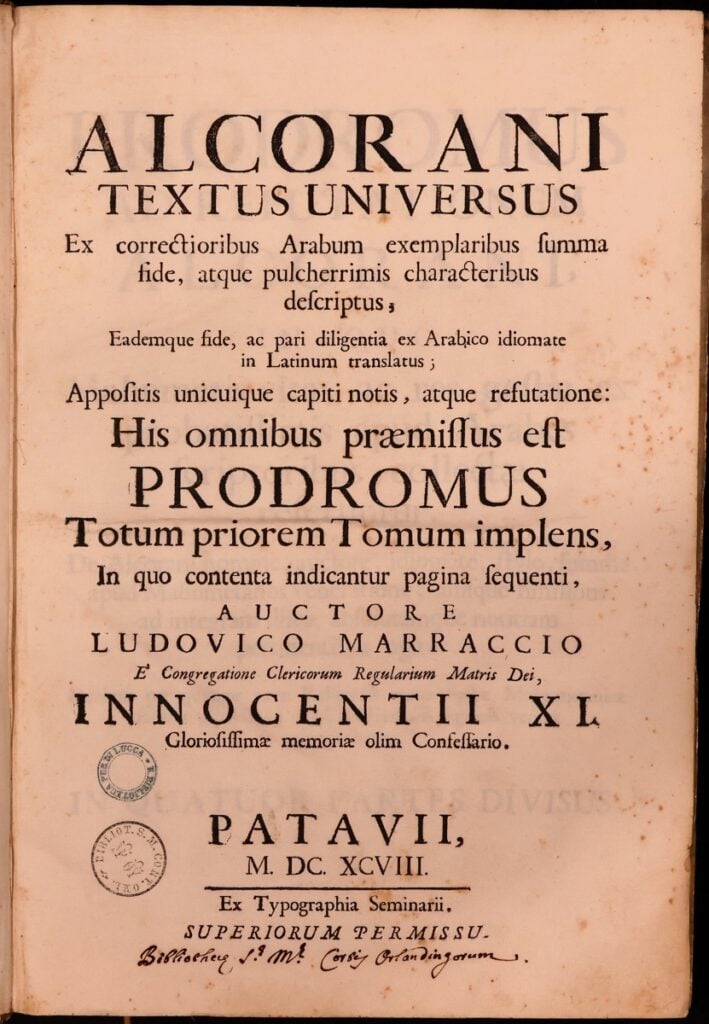 Coranica. Dal Marracci di Lucca ad Abu Dhabi