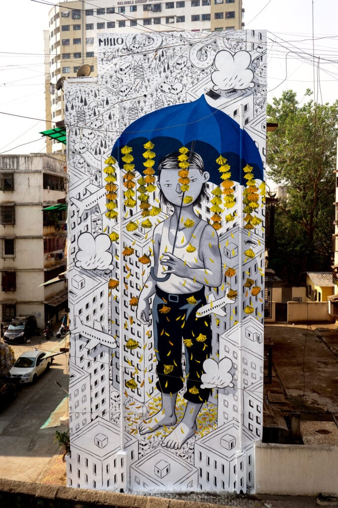 Un'opera di Millo a Mumbai